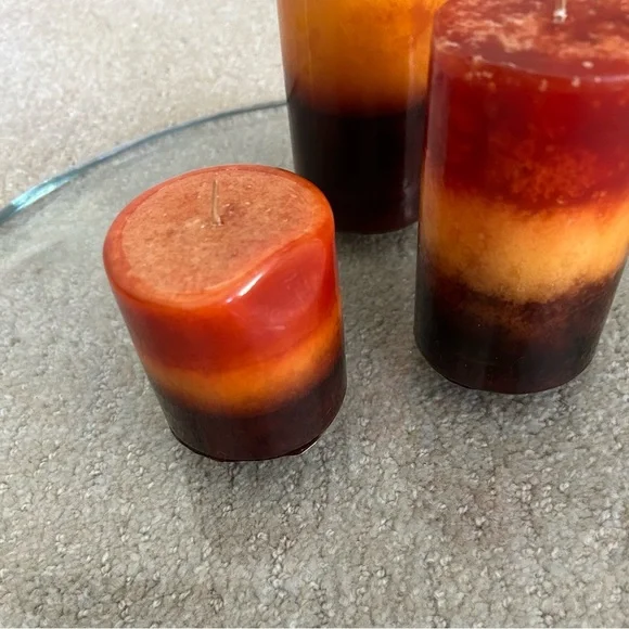 Warm Fall Colored Candle trio. SUPER FAST SHIPPING - Picture 9 of 10
